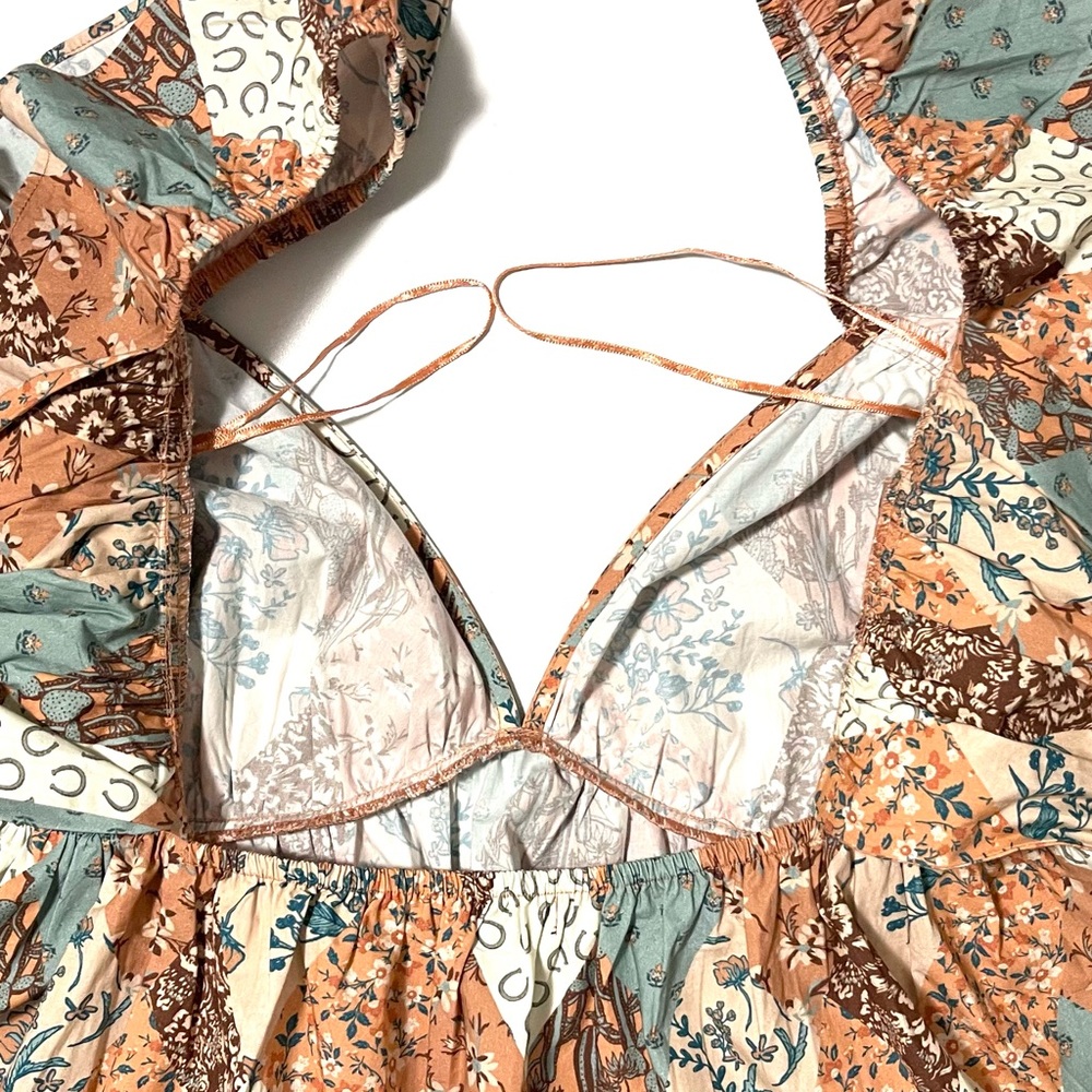 NWT Rock & Roll Denim Patchwork Flutter Tank - Ti… - image 4